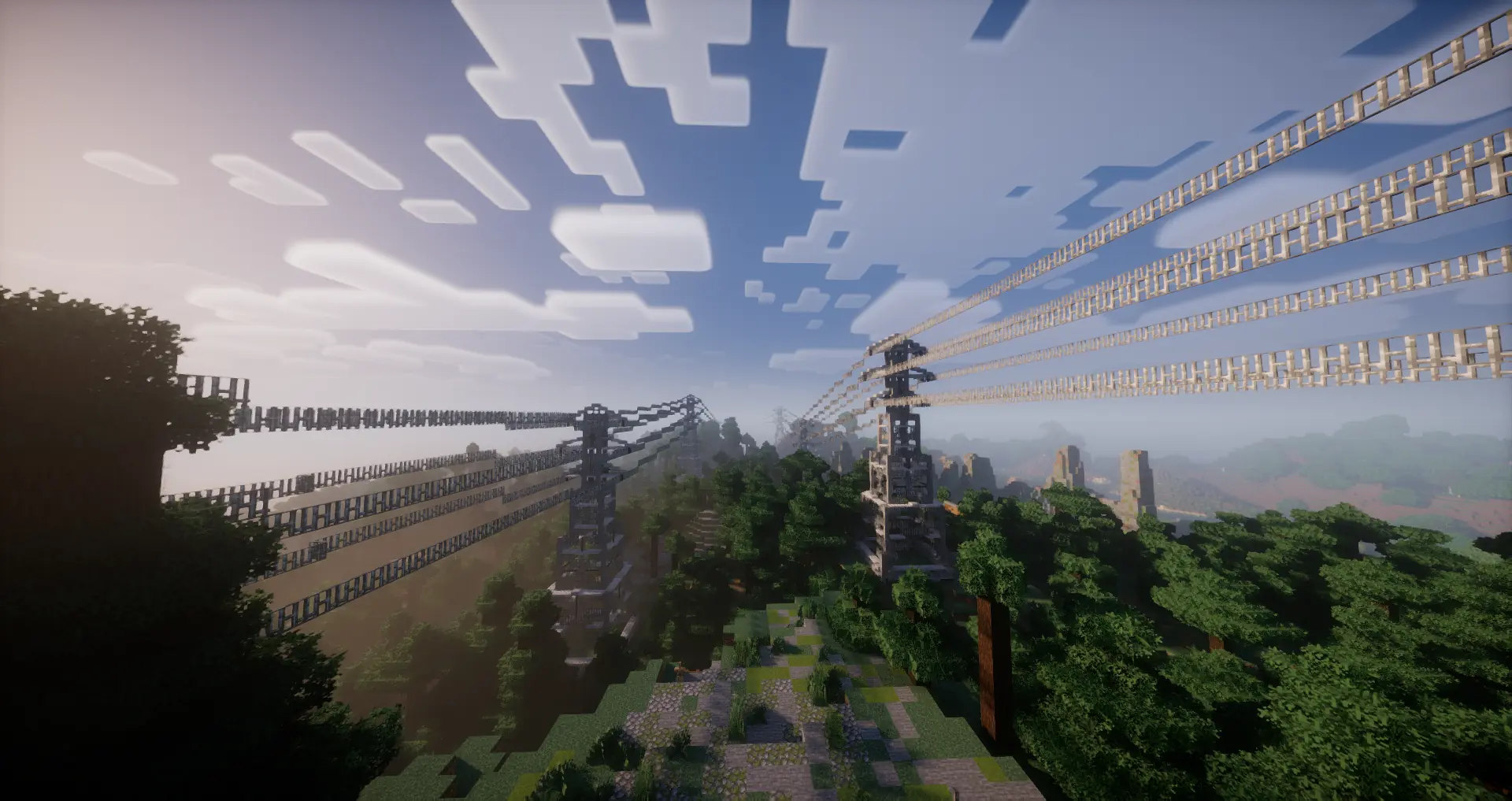 Rail lines crossing the forest landscape used by Rakegame